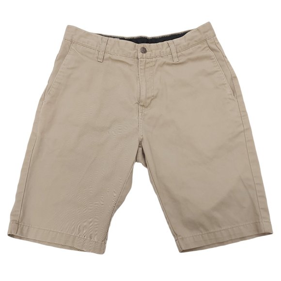Volcom Mens Casual Shorts Size 30 Straight Flat Front Mid Rise Pockets Beige - Picture 1 of 8